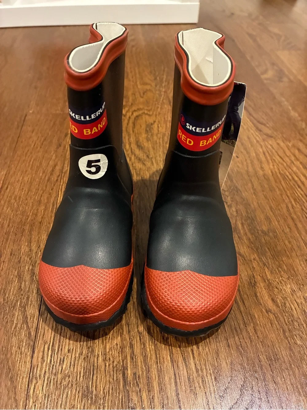 NWT Kids Black and Red Rain & Snow Boots Size 5